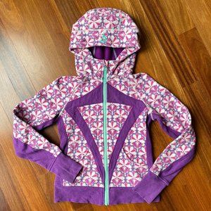 Ivivva Iviva Sz 14 Remix Scuba Hoodie Jacket Pink / Purple  full zip